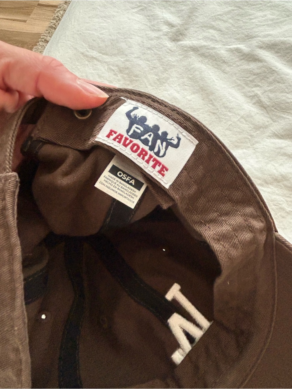LA Dark Chocolate Brown Embroidered Baseball Cap - women’s - Picture 2 of 2